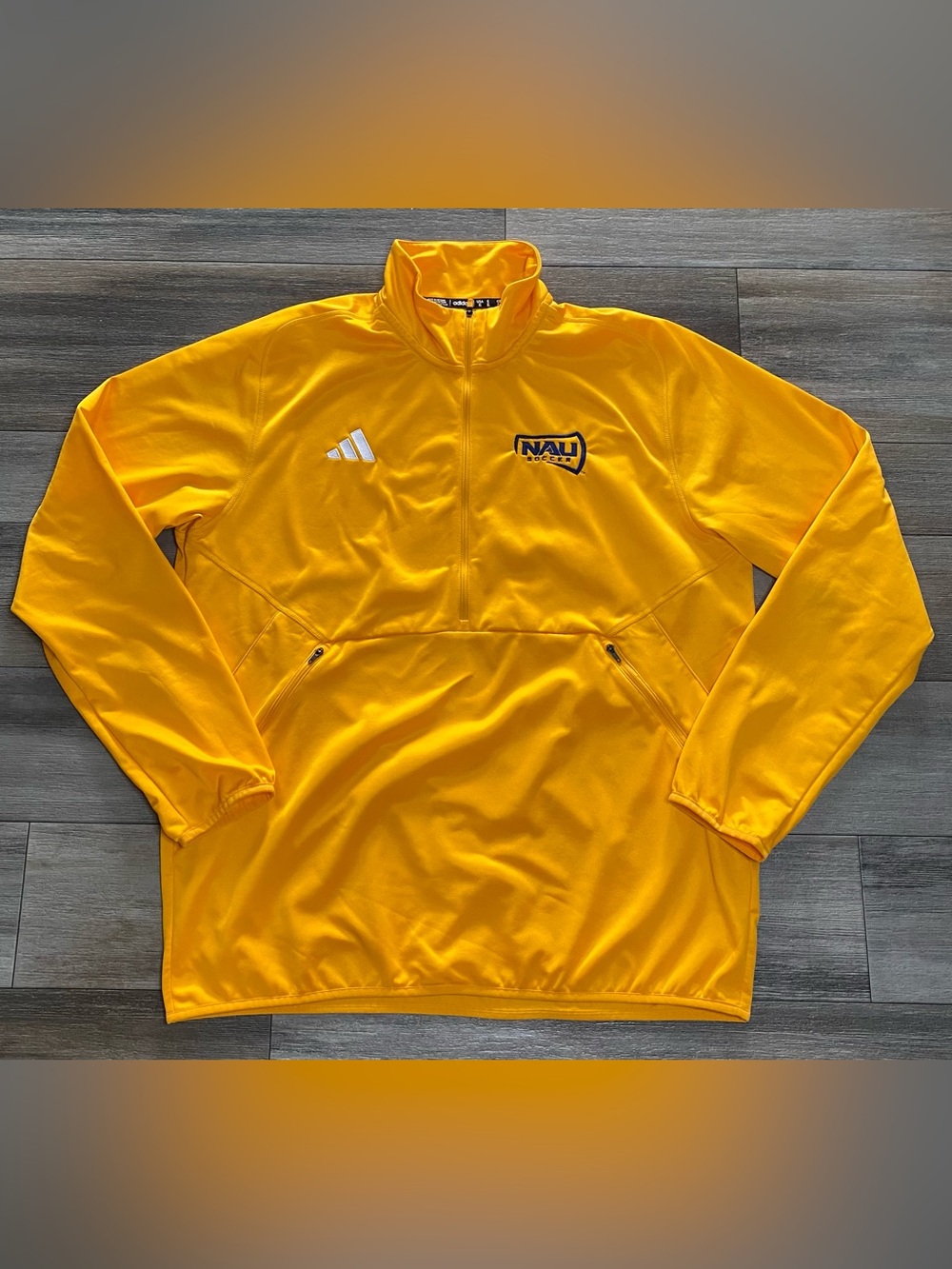 Adidas Team Issued NAU Sweatshirt Mens XL Yellow Northern Arizona University